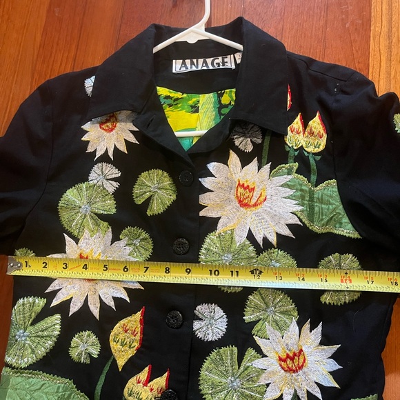 Vintage Anage art to wear jacket embroidered artsy chic boho electric size XS - Picture 10 of 14